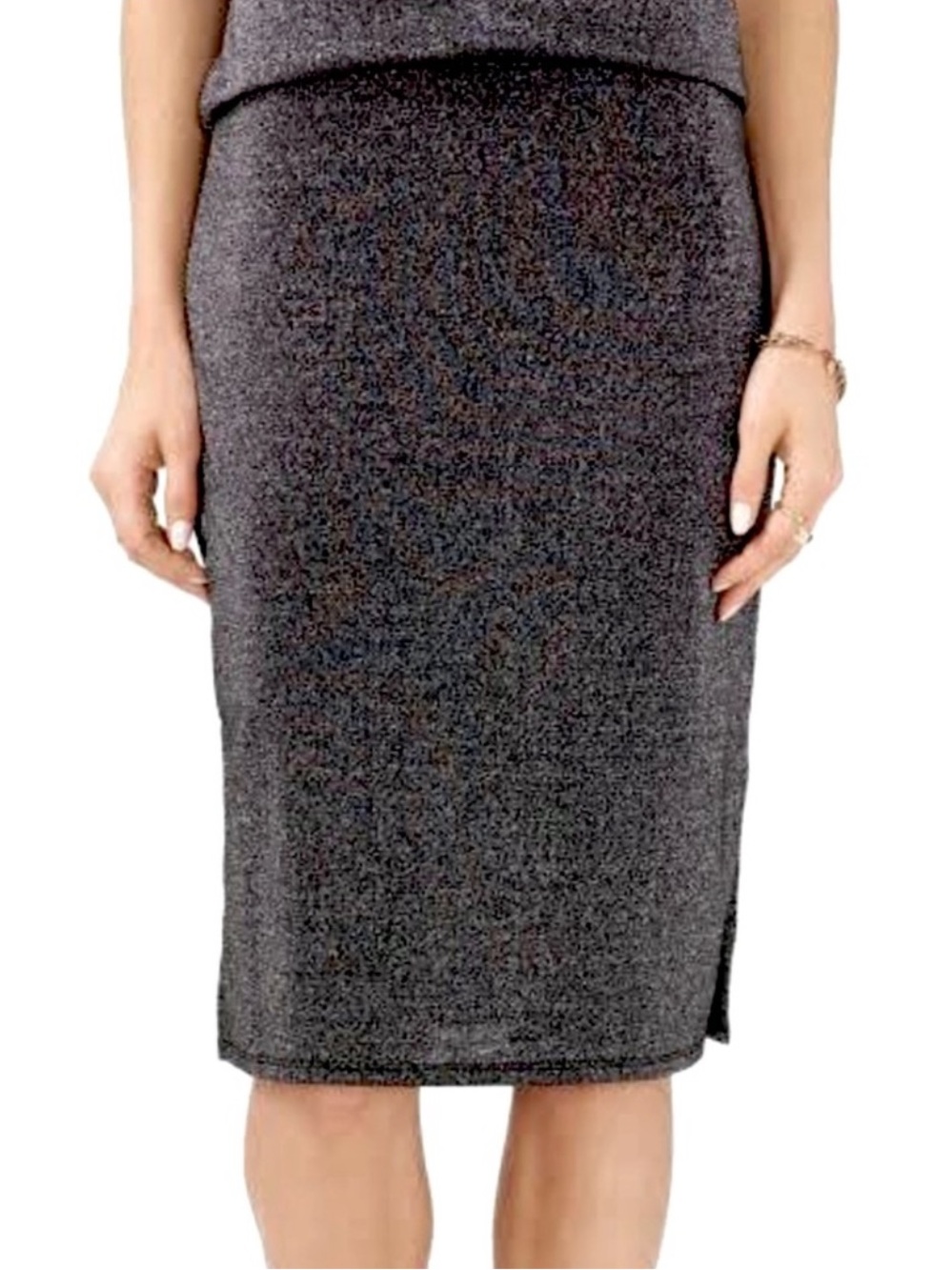 NWOT Metallic Stretch Knit Pencil Skirt